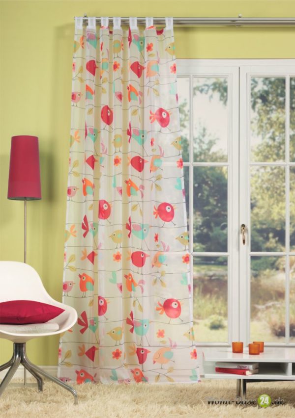 Schlaufenschal 48077-804 multicolor, Voile, transparent, 245x140cm