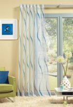 Schlaufenschal 48107-806 blau, Voile, transparent, 245x140cm