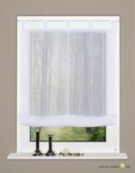 Schlaufen-Raffrollo 79483-0801 weiß, Effekt-Voile, transparent