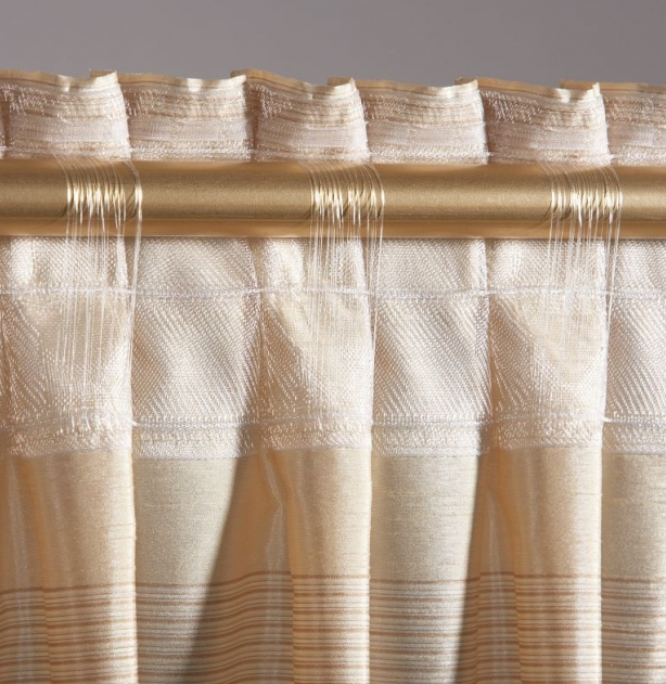 Leila, Querstreifen Fertigvorhang transparenter Schlaufenbandschal mit