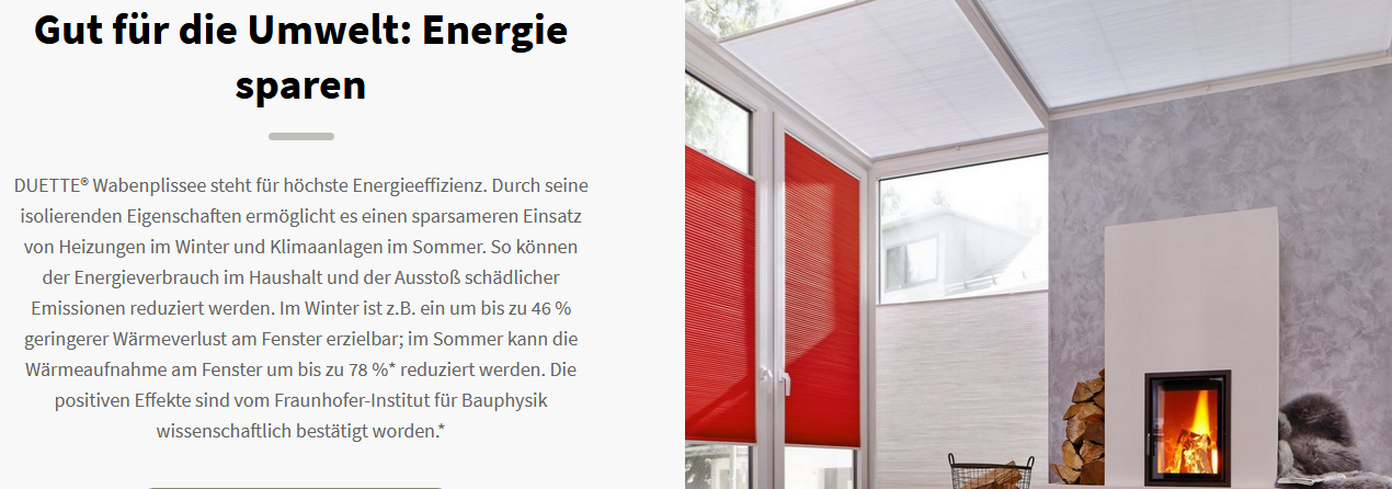 Duette Wabenplissee - energiesparende Fensterdekorationen bei wohn-oase24.de