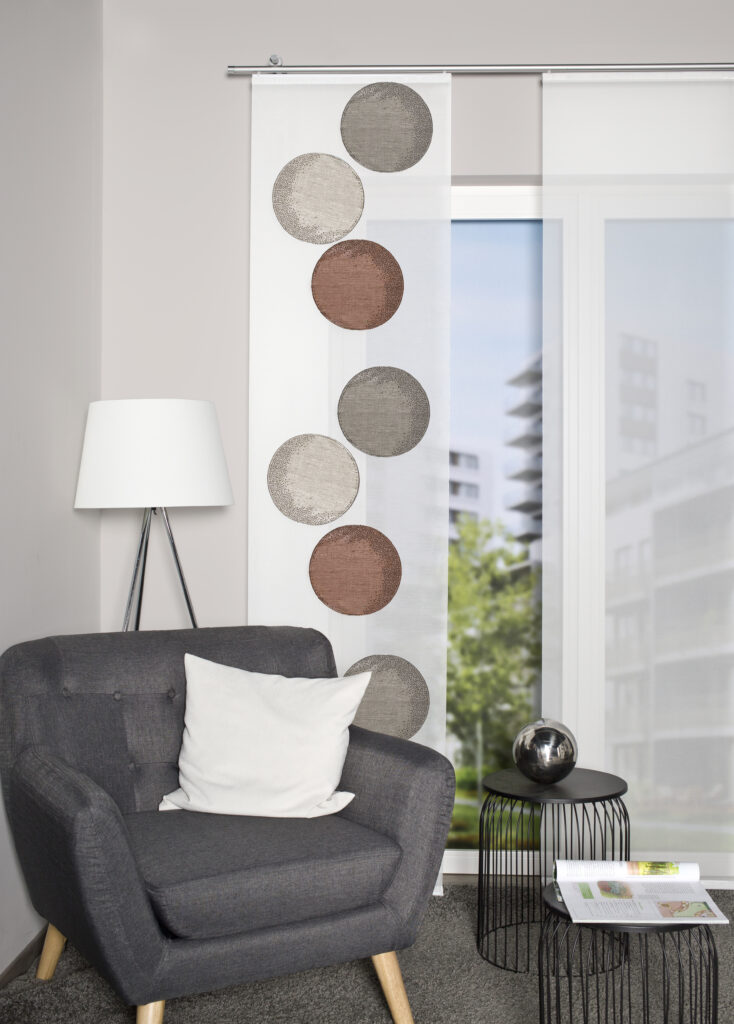 Schiebevorhang Remona 84766, halbtransparent, Scherli-Muster