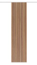 Schiebegardine Panilo 84469-4001 braun, Dekostoff in Seidenoptik, blickdicht, mit Digitaldruck: Längsstreifen in kräftigem Braun und Schwarz bilden ein wunderschönes Holzpaneel über der gesamten Vorhangfläche
