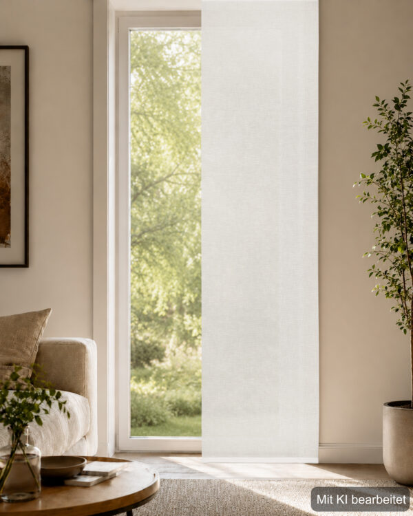 Schiebevorhang Jasha 87754-1001 wollweiss, Serie Home Wohnideen, halbtransparenter Uni-Schal mit Leinenstruktur: zeitlos, lichtdurchlässig, kombinierbar, pflegeleicht